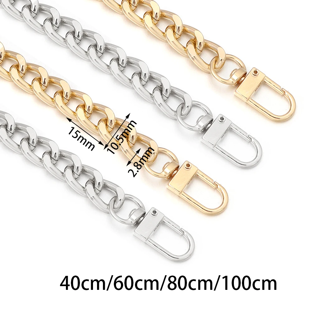 1Strip Metal Aluminum Bag Chain Replacement Parts Accessories For Hand-Woven Shoulder Handbag DIY Handmade Detachable Straps