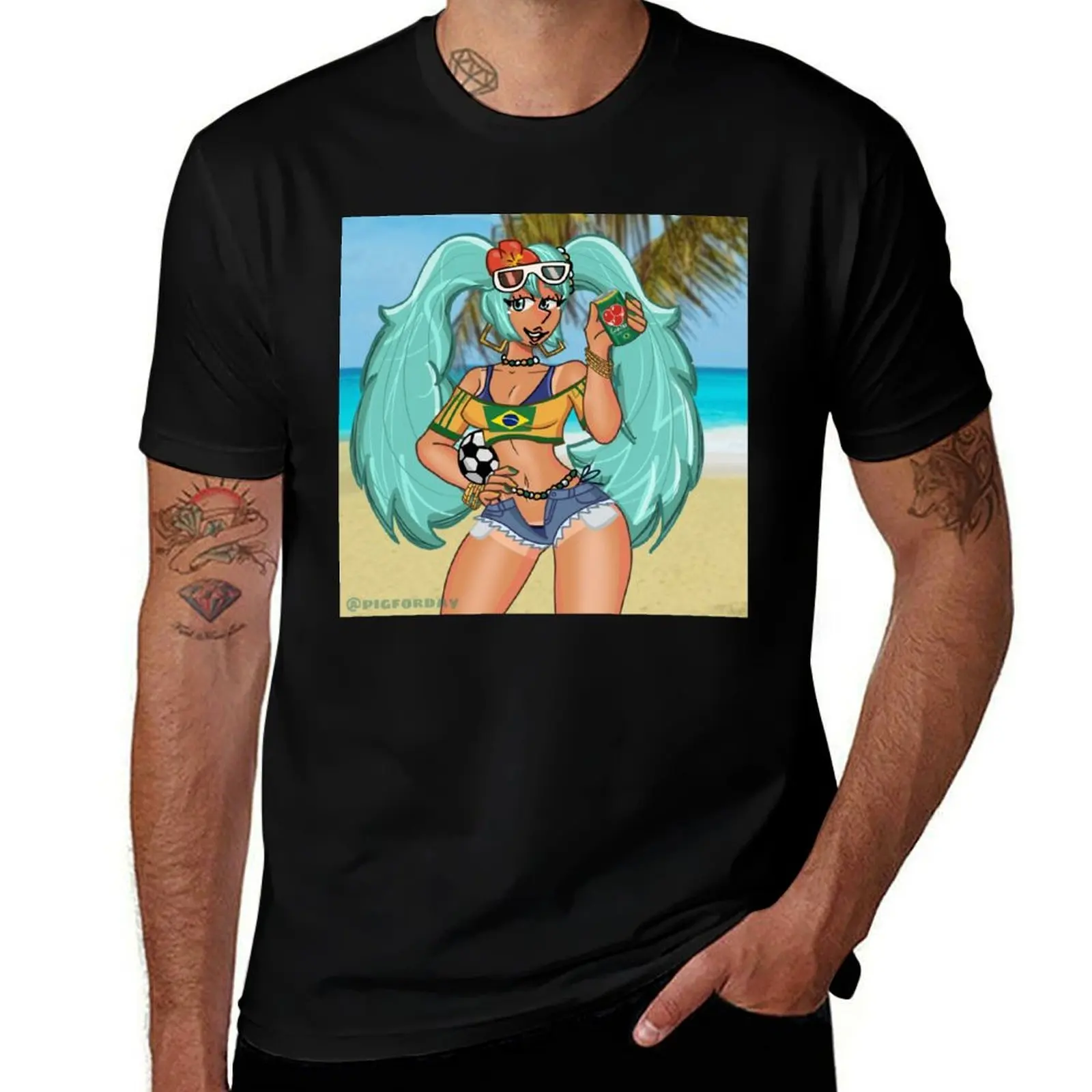 

Brazilian Miku T-Shirt vintage anime shirt anime stuff Short sleeve tee mens t shirts top quality