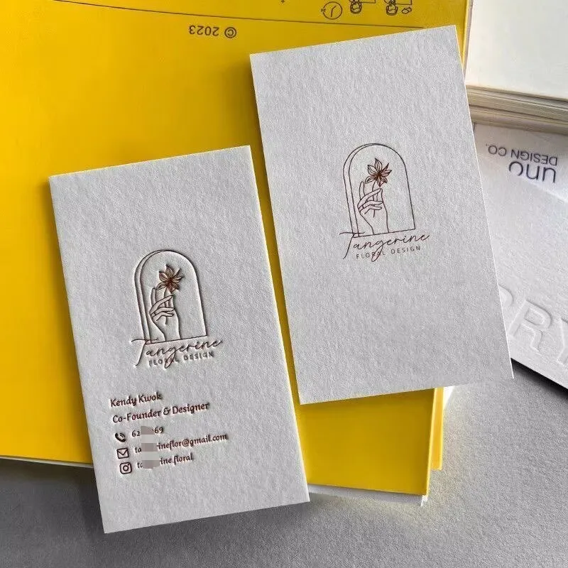 200PCS Custom 600gsm Cotton Paper Cards 3D Deboss Emboss Texture Paper Wedding Invitation Cards Thank You Card