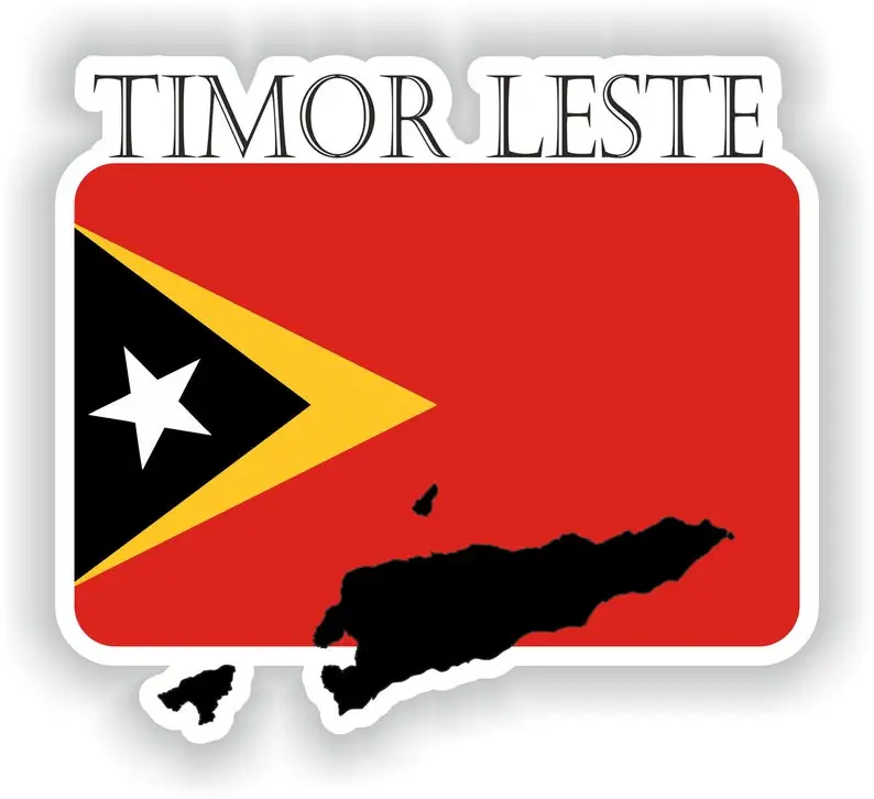 

Timor Leste Флаг Карта Контур Эмблема Наклейки Наклейки на заказ Автомобильный чехол Водонепроницаемый Открытый для внедорожников Наклейки и наклейки Бампер Мото