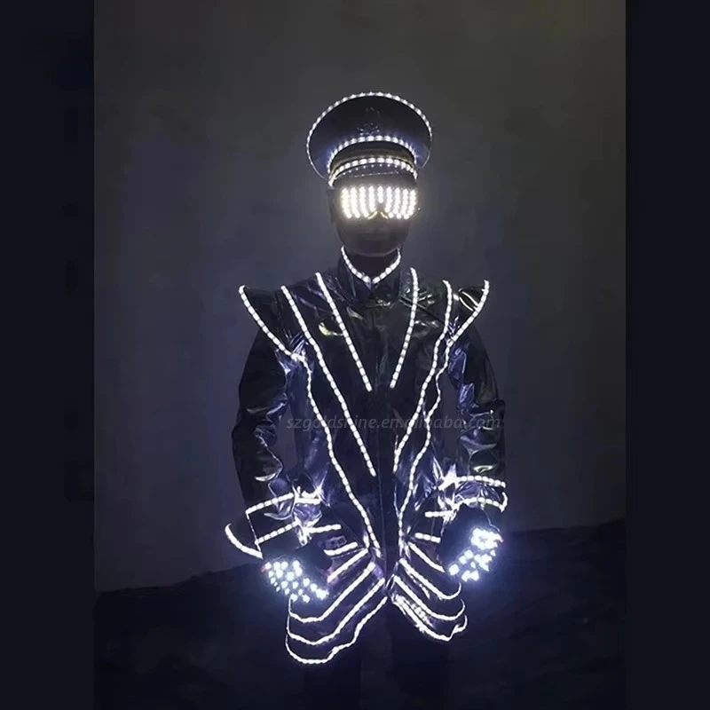 Light Emitting Diode Robot Costume Luminous Performance Fluorescent Costume Laser Dance Props Party Ornament Set