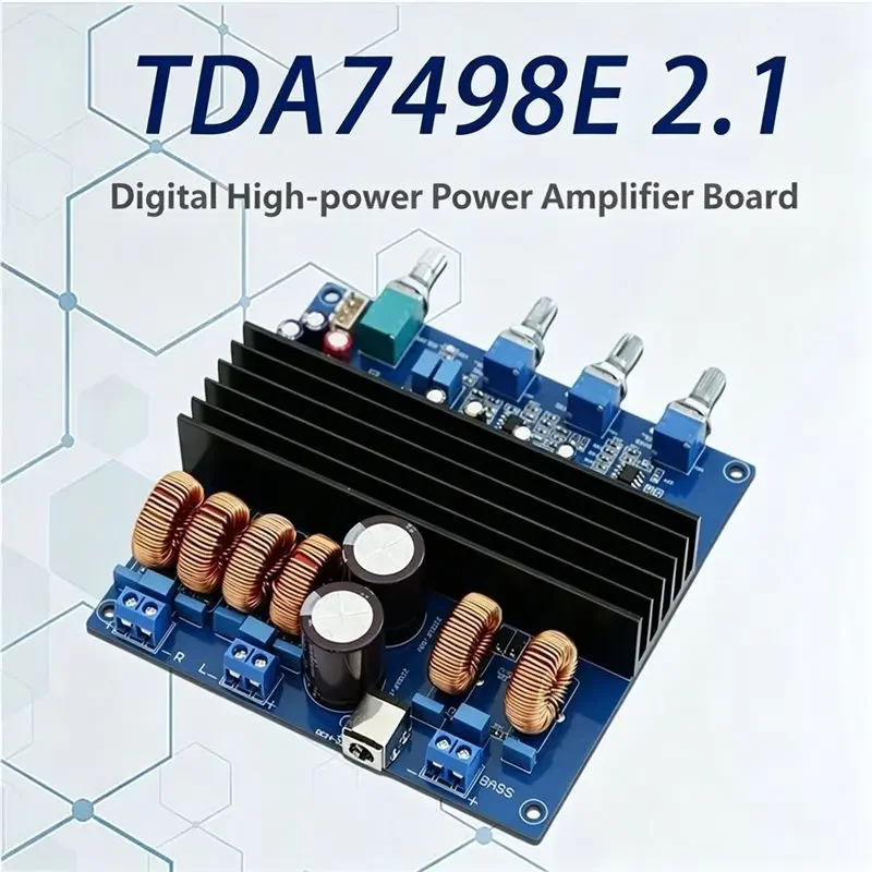 ToPssTDA7498E 2.1 Channel Digital HIFI Power Amplifier Board DC24V 100W+ 100W+ 200W Class D Audio Subwoofer Module