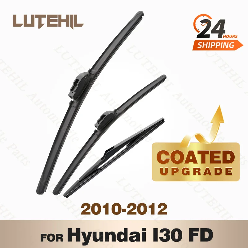 

LUTEHIL's Silicone Front & Rear Wiper Set For Hyundai I30 FD 2010 - 2012 2011 coated windshield wiper blade 24"+18"+12"