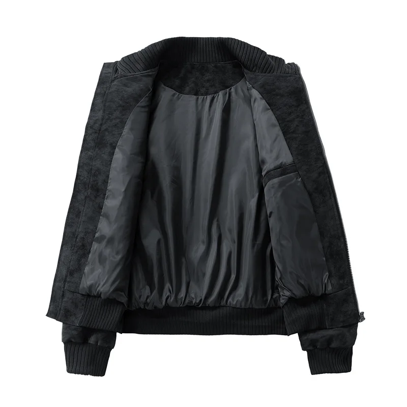 الخريف الشتاء رجل البضائع معطف الوقوف طوق سحاب أكمام طويلة الذكور Bomber سترة Vintage فضفاض يندبروف في الهواء الطلق الرجال ملابس خارجية