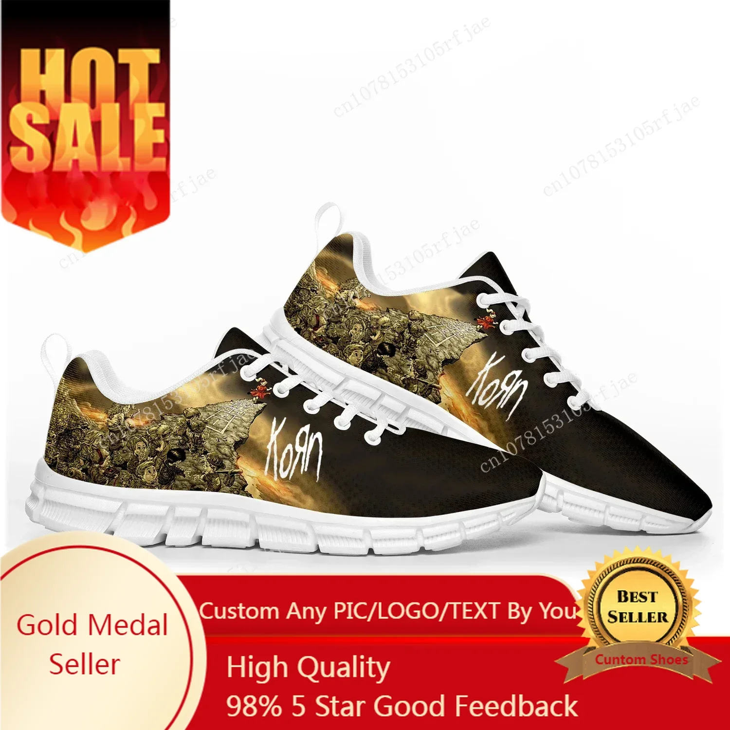 

Korn Rock Band Sports Shoes Mens Womens Teenager Sneakers 3D Print Casual Custom Couple Shoes White