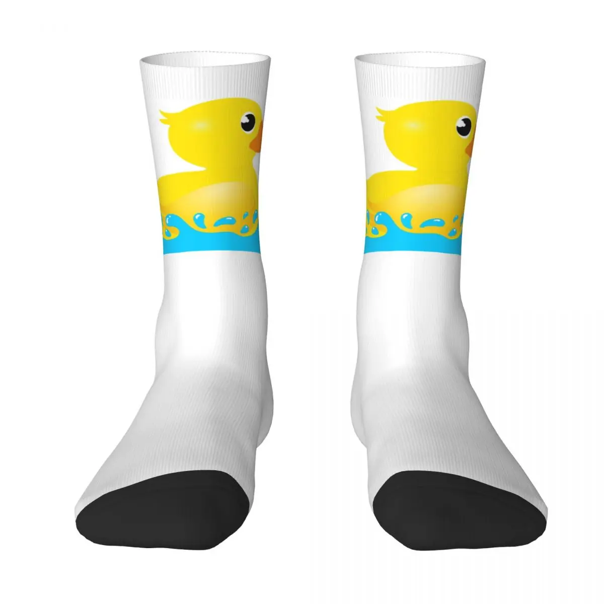 Yellow Rubber Duck & Splash Socks Harajuku Quality Stockings All Season Long Socks Accessories for Man's Woman Birthday Present