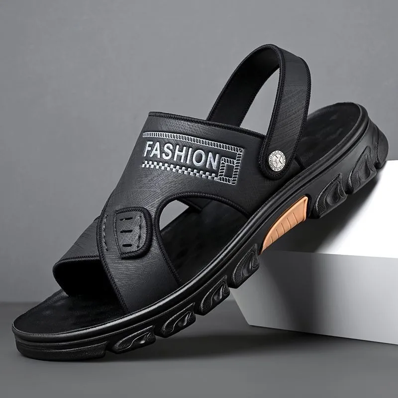 Sandals for Men Summer New Open Toe Youth Beach Shoes Classic Slippers Non-Slip Men's Comfortable Soft Bottom Flat Sandals 2024