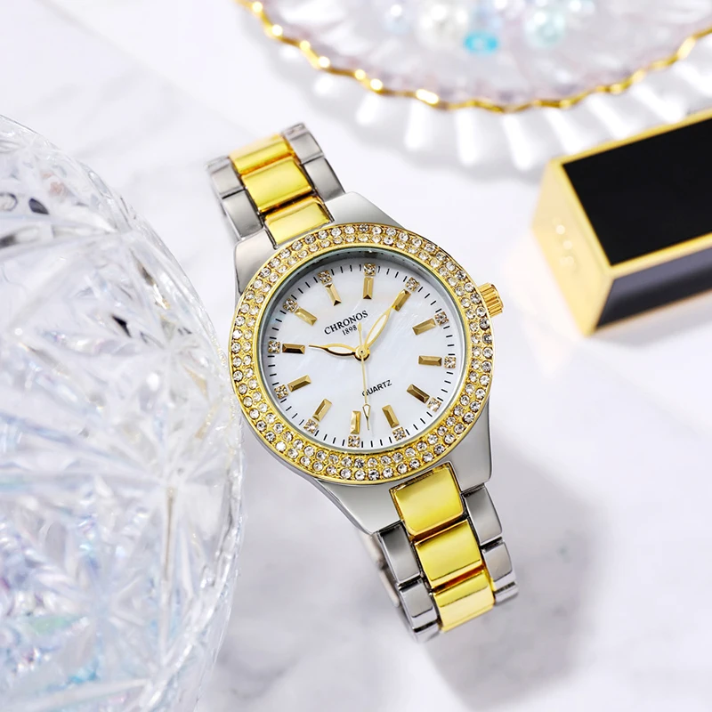 Crystal Diamond Women Wrist Watch For Female Clock relogio feminino 2023 Golden Bracelet Ladies Wrist Watches Rose Gold Watch