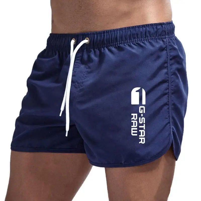 Shorts de praia de poliéster multicolor masculino, shorts esportivos de secagem rápida, elegante, novo, verão