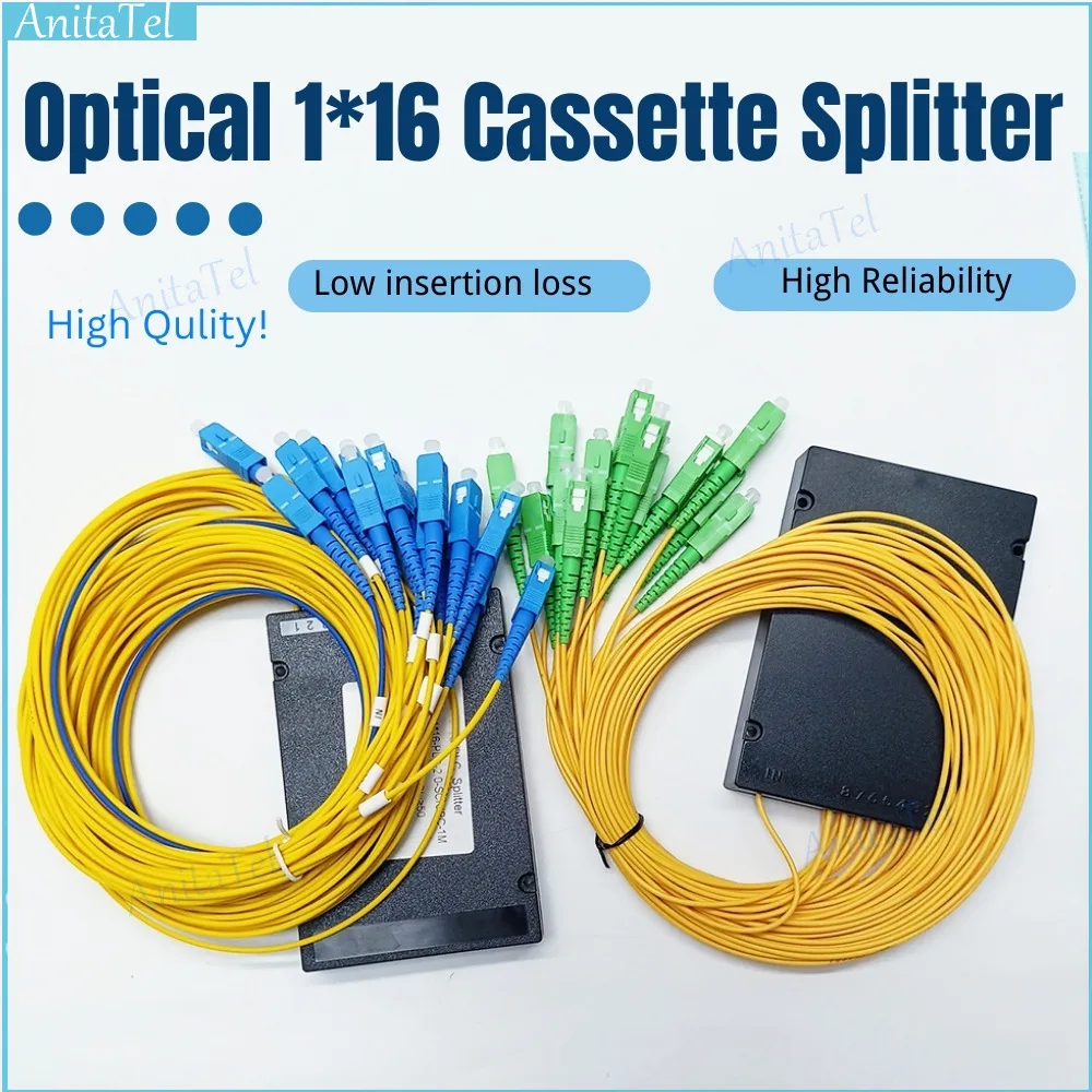 

ABS Optic Splitter Box 1X16 UPC SC APC PLC Optical 1*16 Cassette Fiber ABS Optic Splitter Box