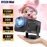 Projector Android 11 4K 1280*720P HY320 Mini Dual Wifi 300ANSI 180°flexible BT5.0 Cinema Outdoor Portable Projetor PK HY300 Pro