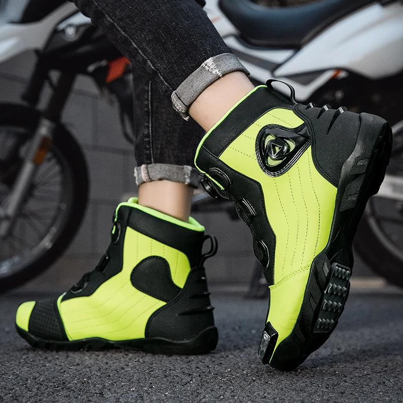 

Men's New Motorcycle Boots 2025 New Waterproof Men's Anti-fall Protective Boots Anti-slip Wear-resistant -road Motorcycle Shoes
