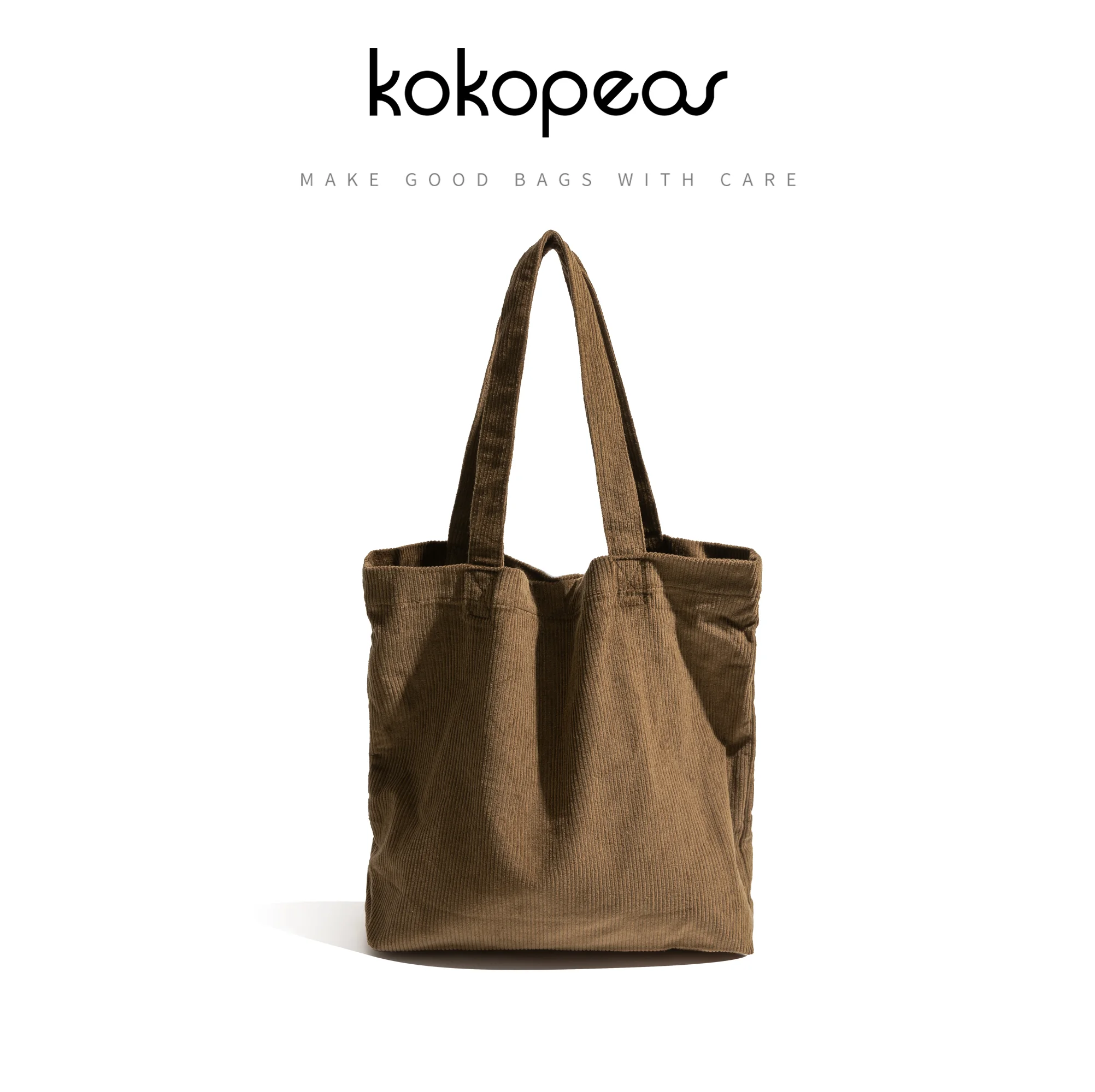 

KOKOPEAS Vintage Corduroy Fabric Square Tote Handbag For Lady Solid Color Women Simple Casual Commuter Bag Stylish Shopping Bag