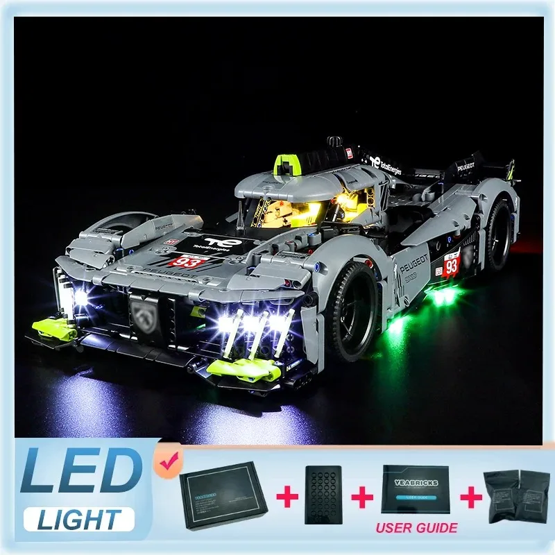 LED-Beleuchtungsset für LEGO 42156 Peugeot Sportwagen 9X8 24H Le Mans Hybrid Hypercar (Nur LED-Leuchten) Bausteine Lichter Geschenke für Erwachsene und Kinder