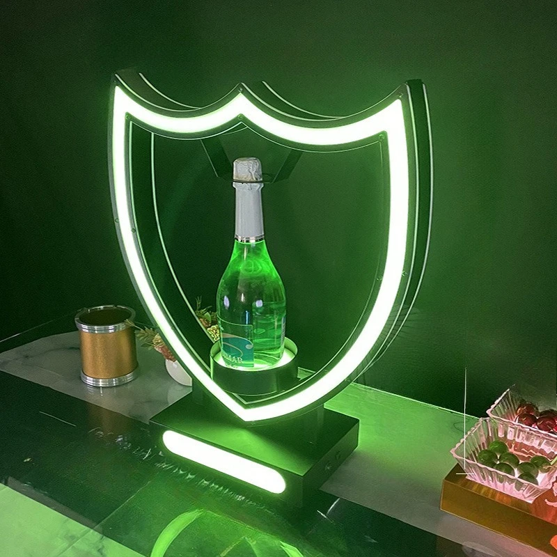 

Bar Luminous Wine Lounge Red Wine Champagne King Foreign Wine Display Stand Wrought Iron LED