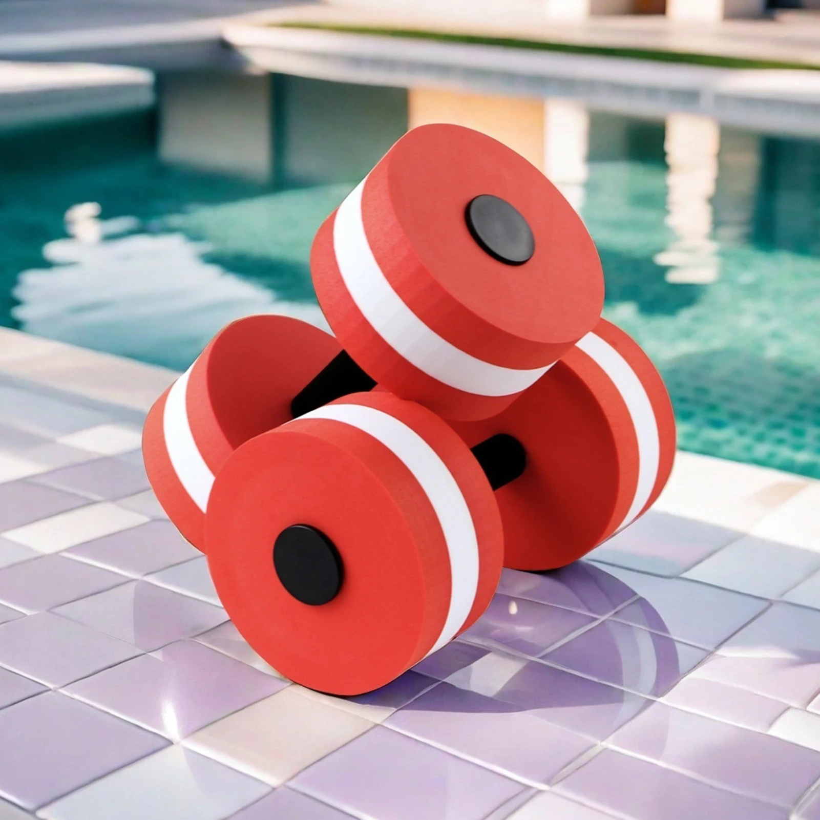 Water Aquatic Aerobics Dumbbell Work on Upper Body Strength Dumbbell n Women Weight Loss