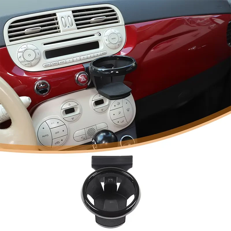

1Pcs ABS For Fiat 500 2016+Car central control navigation screen water cup holder storage rack interior modification accessories