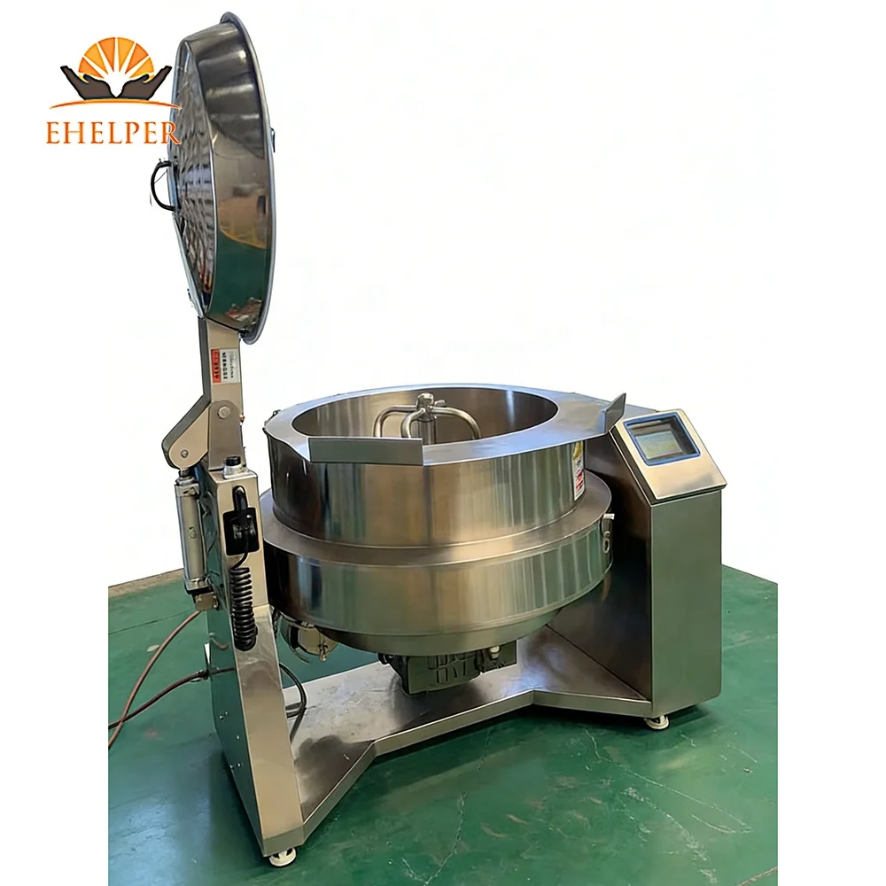 Industrial Tilting Kettle/PLC Touch Screen Braising Pan|Automated Temperature&Stirring Control For Food Factory, Central Kitchen