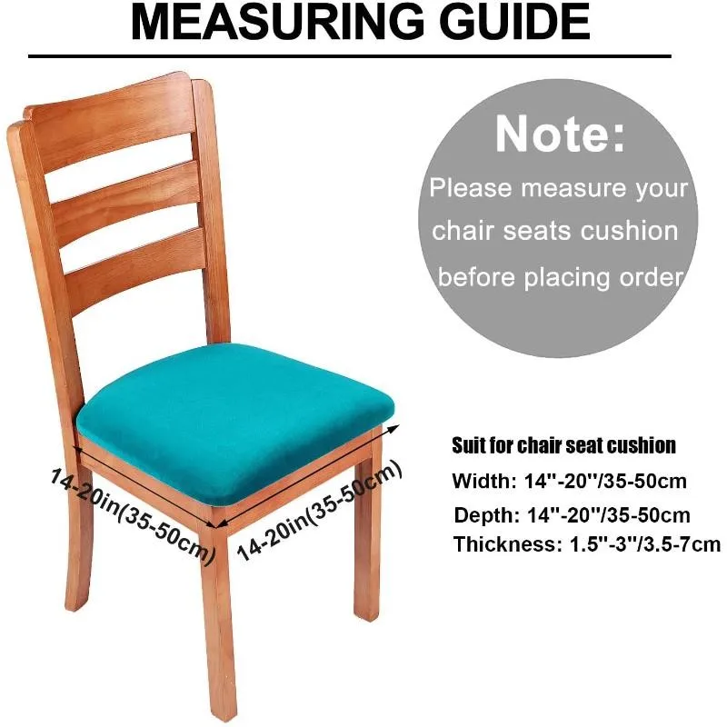 Velvet Chair Seat Cover Solid Color Chair Cushion Cover Non-slip Cheap Chairs Protector Slipcover For Office Kitchen Banquet