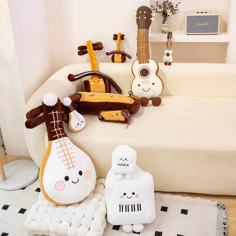 20/50cm Cute Simulation Musical Instrument Plush Toy Soft Guitar Piano Stuffed Doll Home Ornament Parentchild Gift Boy Girl Kids