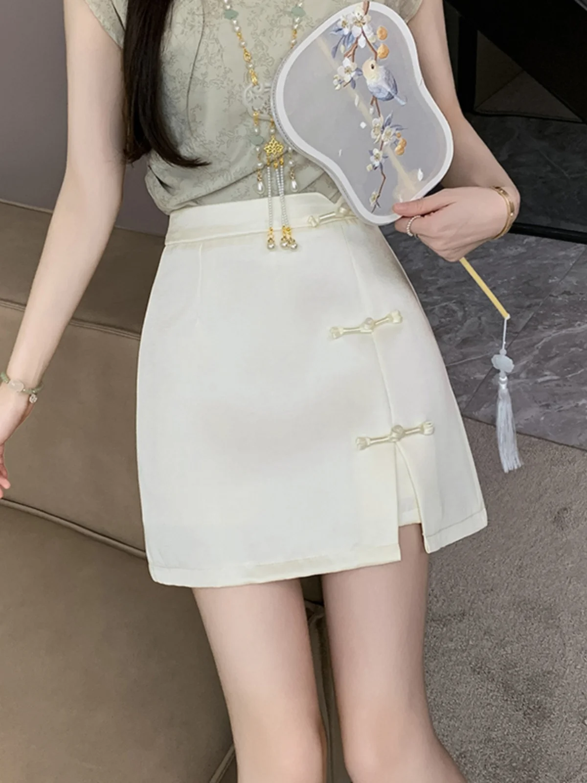 

Emily Clud Recommended New Chinese Sle Retro A-Line Skirt High Waist Women's Summer ort Skirt Rectangular Body pe