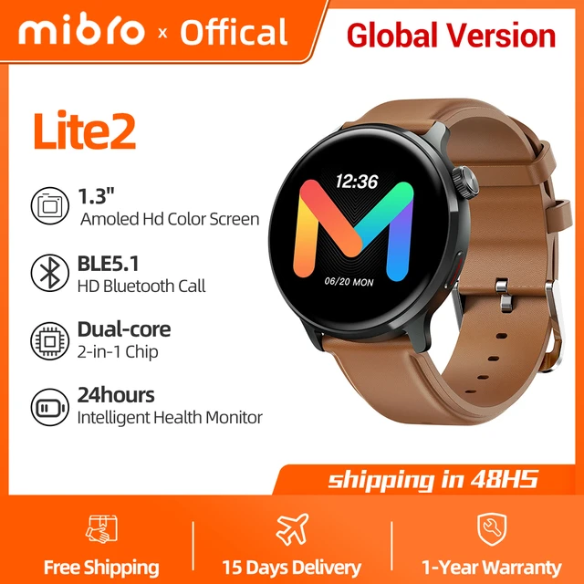 Mibro Lite2 Smartwatch Global Version HD Bluetooth Calling 1.3Inch AMOLED  Screen AOD 2ATM Waterproof Sport Men Women Smart Watch - AliExpress 44