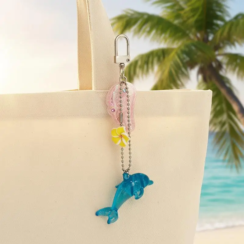 Niedlicher kleiner Delfin-Anhänger Schlüsselanhänger Kreatives Flügel-Design Taschenanhänger Rucksack-Hängestück Autoschlüsselanhänger Schickes Accessoire – Detail 4