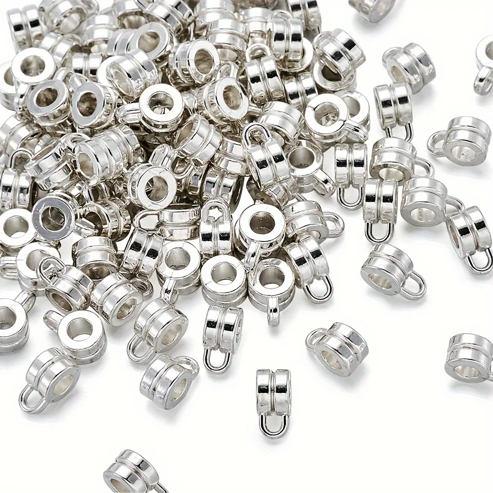 20/50pcs Ancient Silvery Alloy Charms Jewelry Connection Bail Beads Jewelry Buckle Accessories  DIY Positioning Buckle