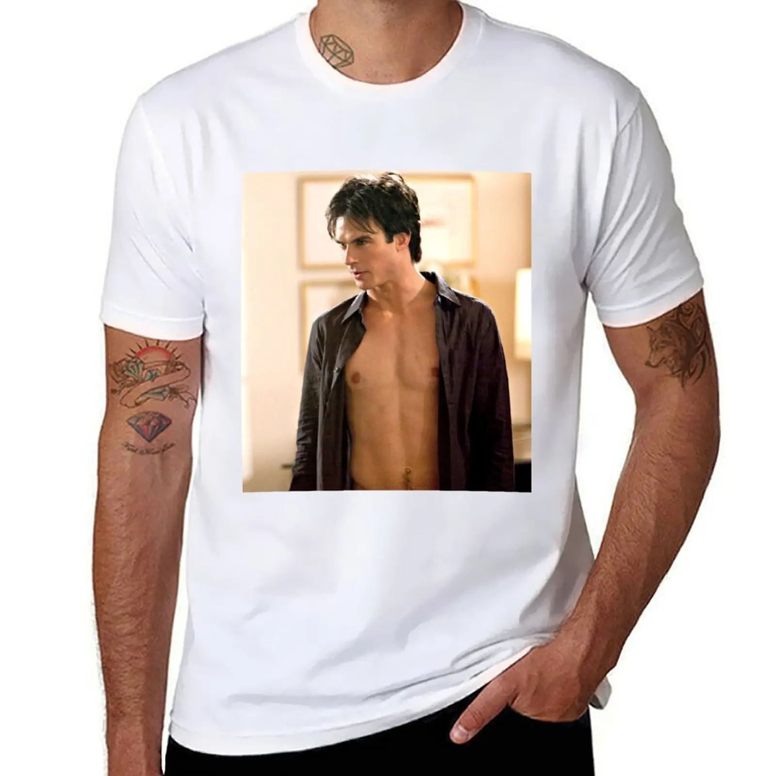 

hot damon scene T-Shirt man graphic t shirt men t shirt cotton 100% T-Shirt