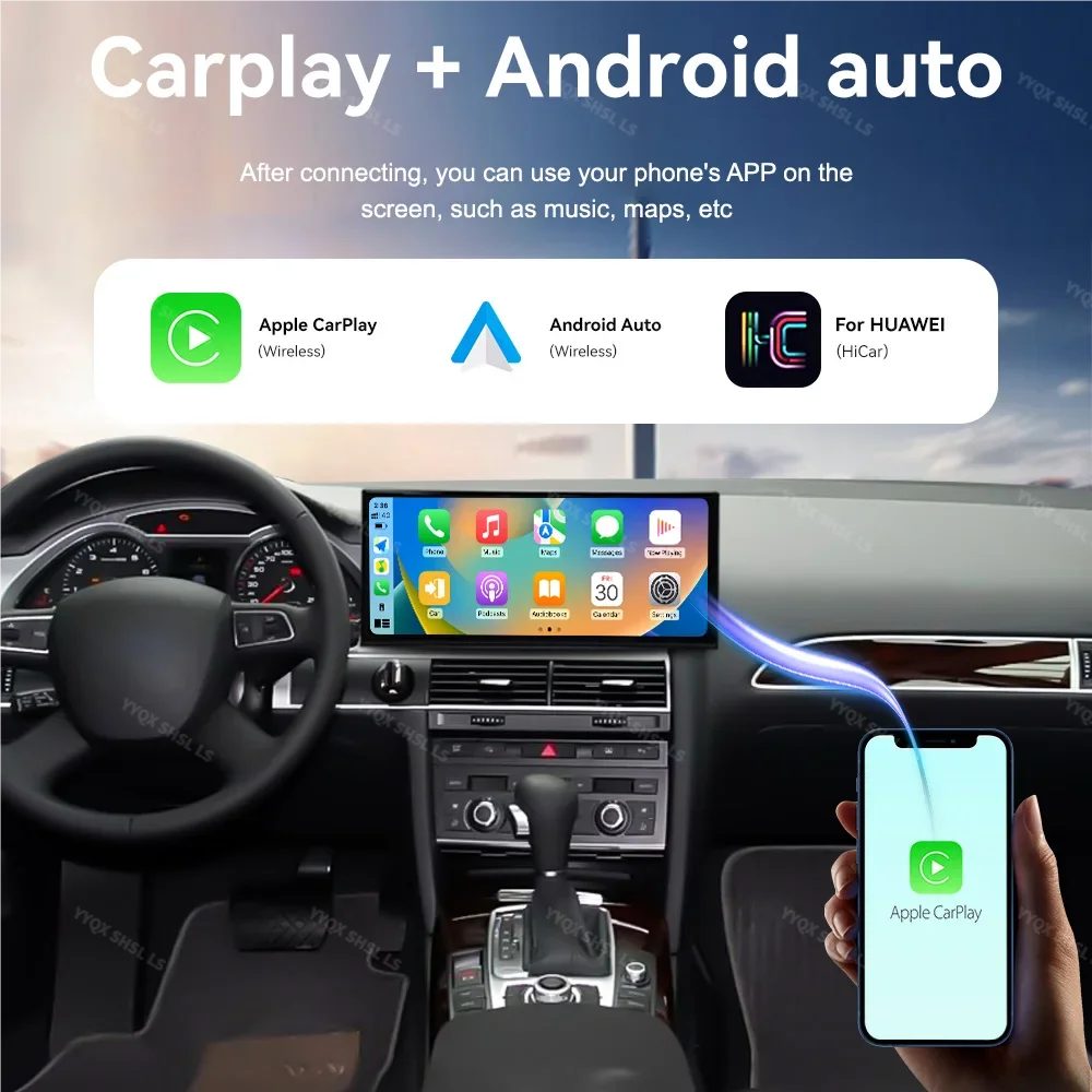 

Android 14 Auto GPS Navigation Carplay For Audi A6 2010 2011 Car Radio 15.8 Inch Stereo Multimedia DVD TV Player Headunit 4G LTE