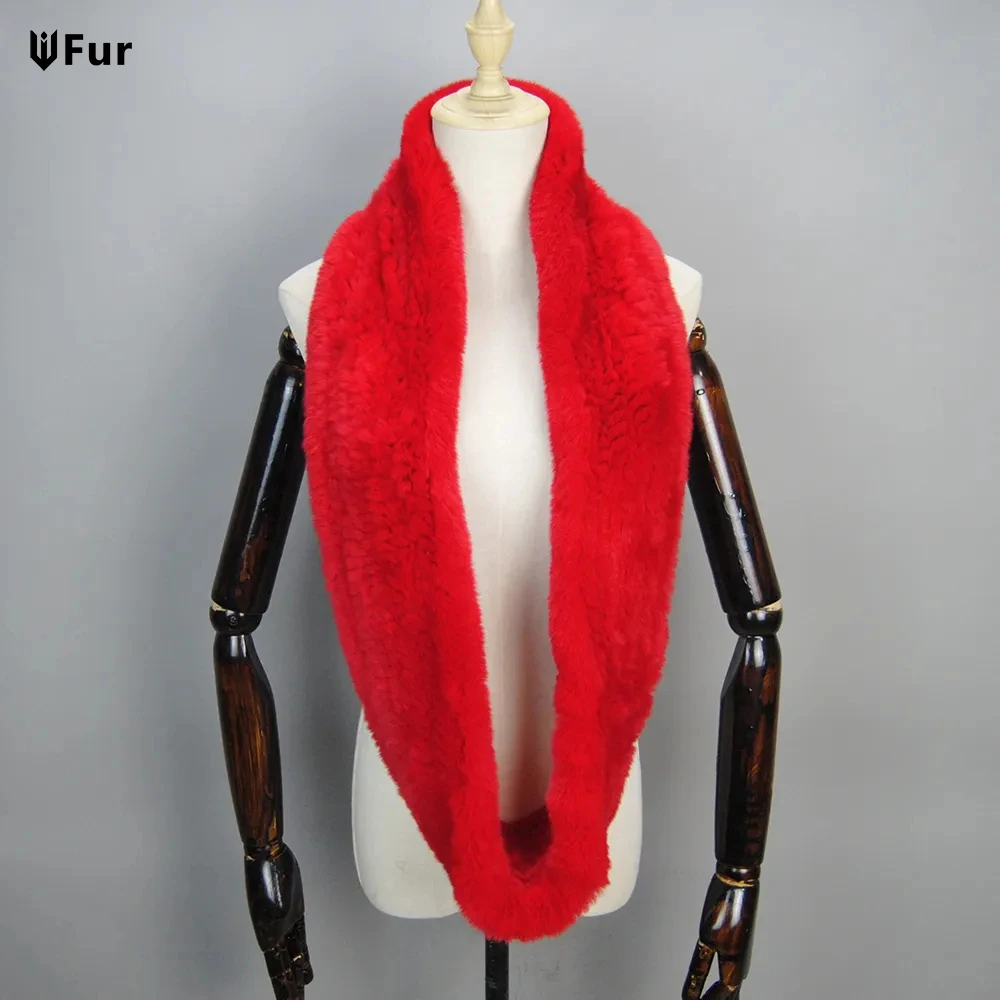 

Hot Sale New Women Infinity Real Rex Rabbit Fur Scarf Circle Long Real Fur scarf Winter Warm Street Fashion Genuine Fur Muffler