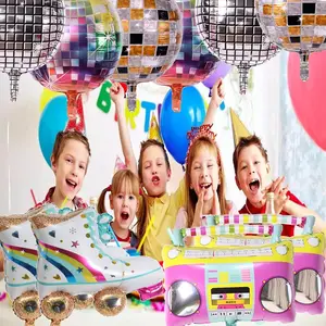 Balloon trượt băng cầu vồng, hộp boom, bóng bay đĩa, chủ đề retro, trang trí sinh nhật, 22 10 doanh số sinh nhật chính 80 năm - №10