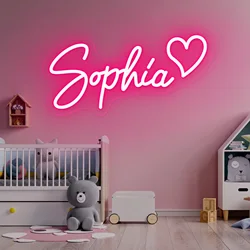 Custom Neon Led Kids Name Neon Lights Aesthetic Room Decoration Bedroom Neon Led Sign Letters Personalized Gifts Wedding Supplie