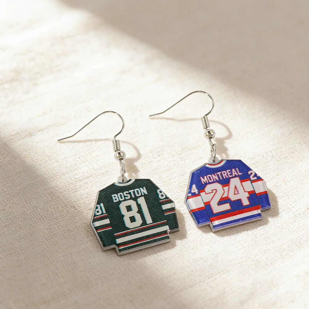 Heated Rivalry Jersey Acrylic Earrings Fashion Creative Sports Fans Jewelry Accessory Trend Gifts