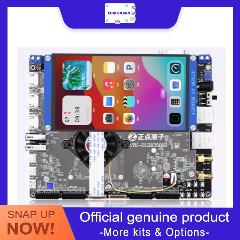 ALIENTEK RK3588 Dev Kit, Rockchip RK3588 AI Linux ARM SOM, Cortex-A76/A55, DDR4X 4/8/16GB, eMMC 32/64/128GB BTB