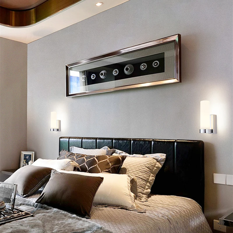 Modern Led Bedside Wall Lamp Nordic Glass Wall Light For Living Room Bedroom Stairs Led Light Bathroom Fixtures Mirror Light
