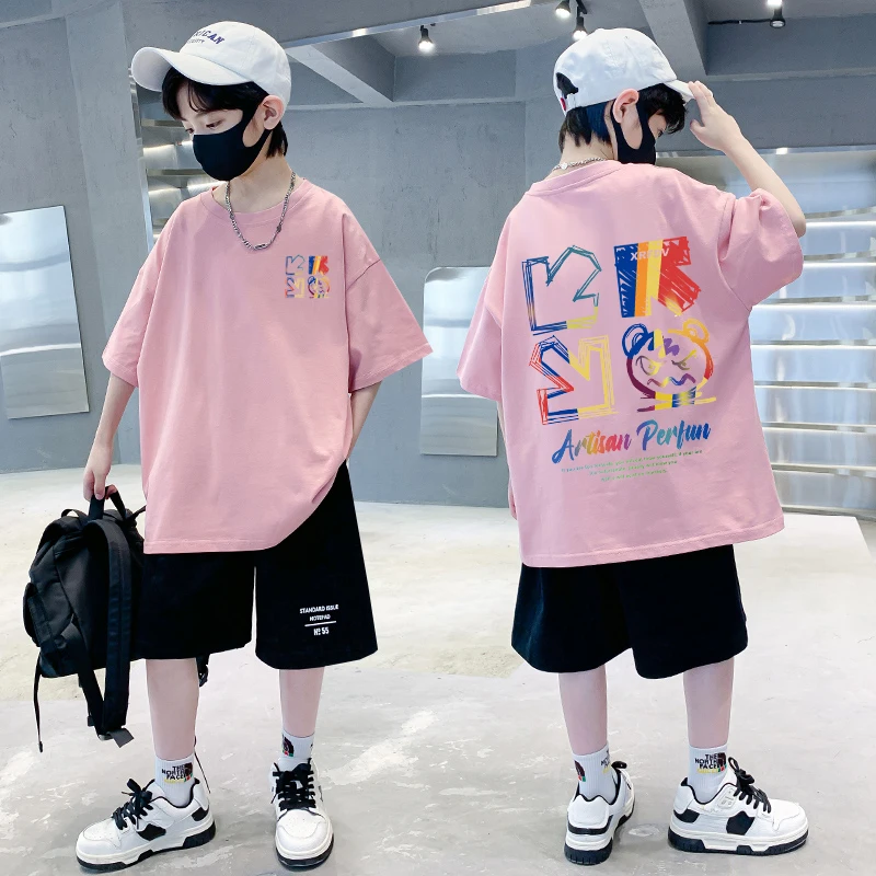 T-Shirt à Manches Courtes et Col Rond pour Enfant Garçon et Fille, Vêtement Streetwear Imprimé de Dessin Animé, Nouvelle Collection Été 2023