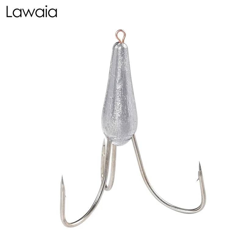 

Lawaia Fishing Hooks with Lead Pendant, Barbed Three Anchor Hook, Five Fishing Gear, 2 Pieces