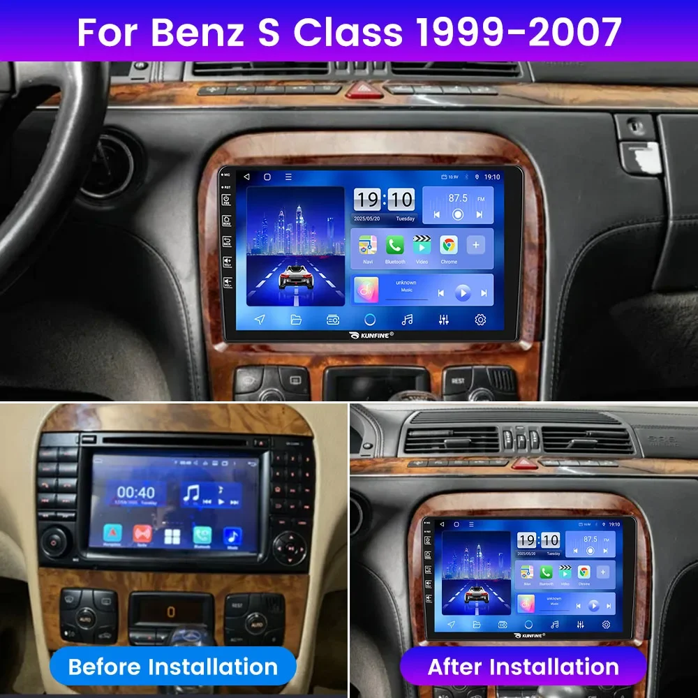 Android Car Radio For Benz S Class 1999-2007 GPS Navigation Multimedia Video Player Carplay Android Auto Stereo