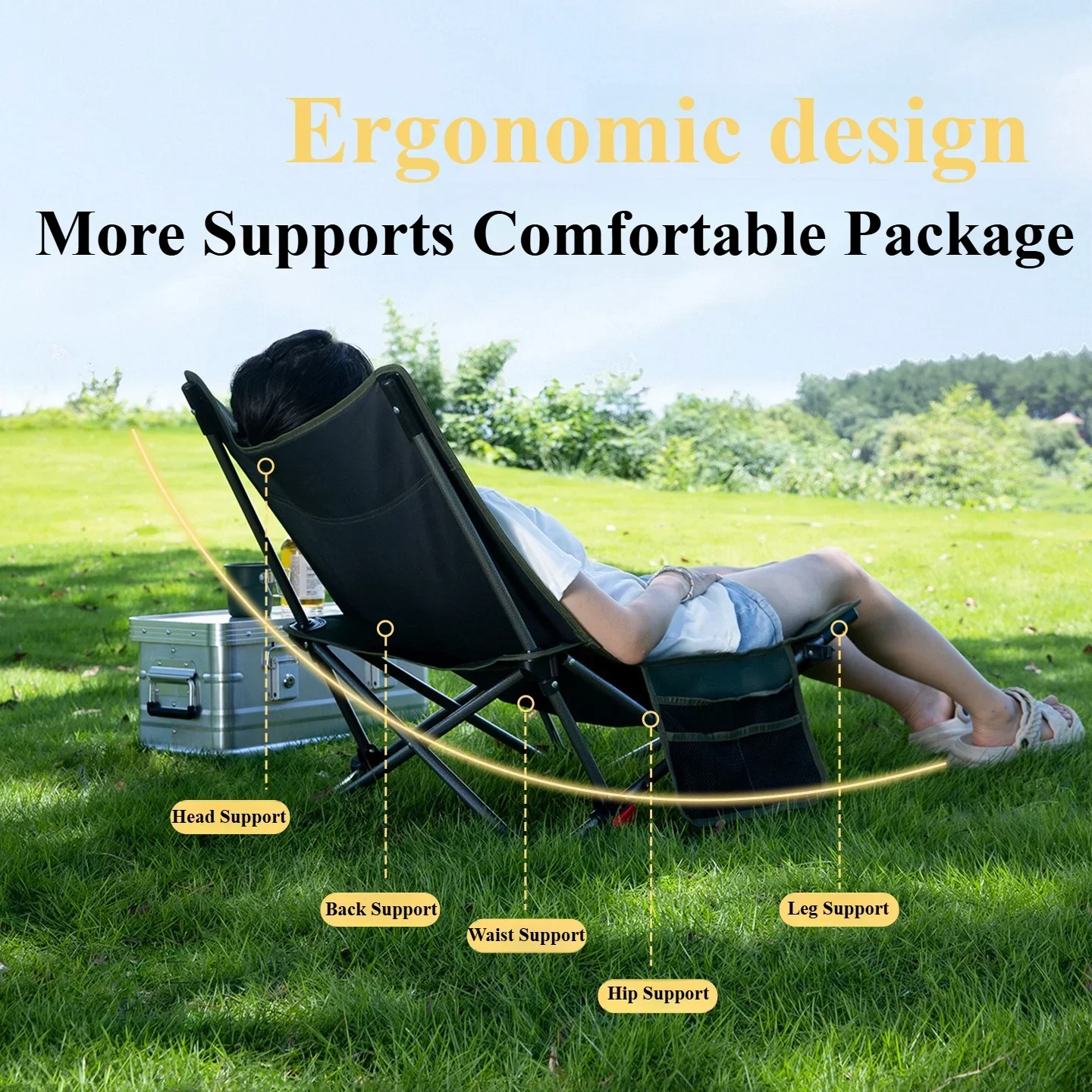 

MOUNTAINHIKER складной шезлонг кресло для кемпинга на открытом воздухе, пляжа, офиса, кровать для сна, домашний стул для отдыха, ленивый стул, портативное хранилище