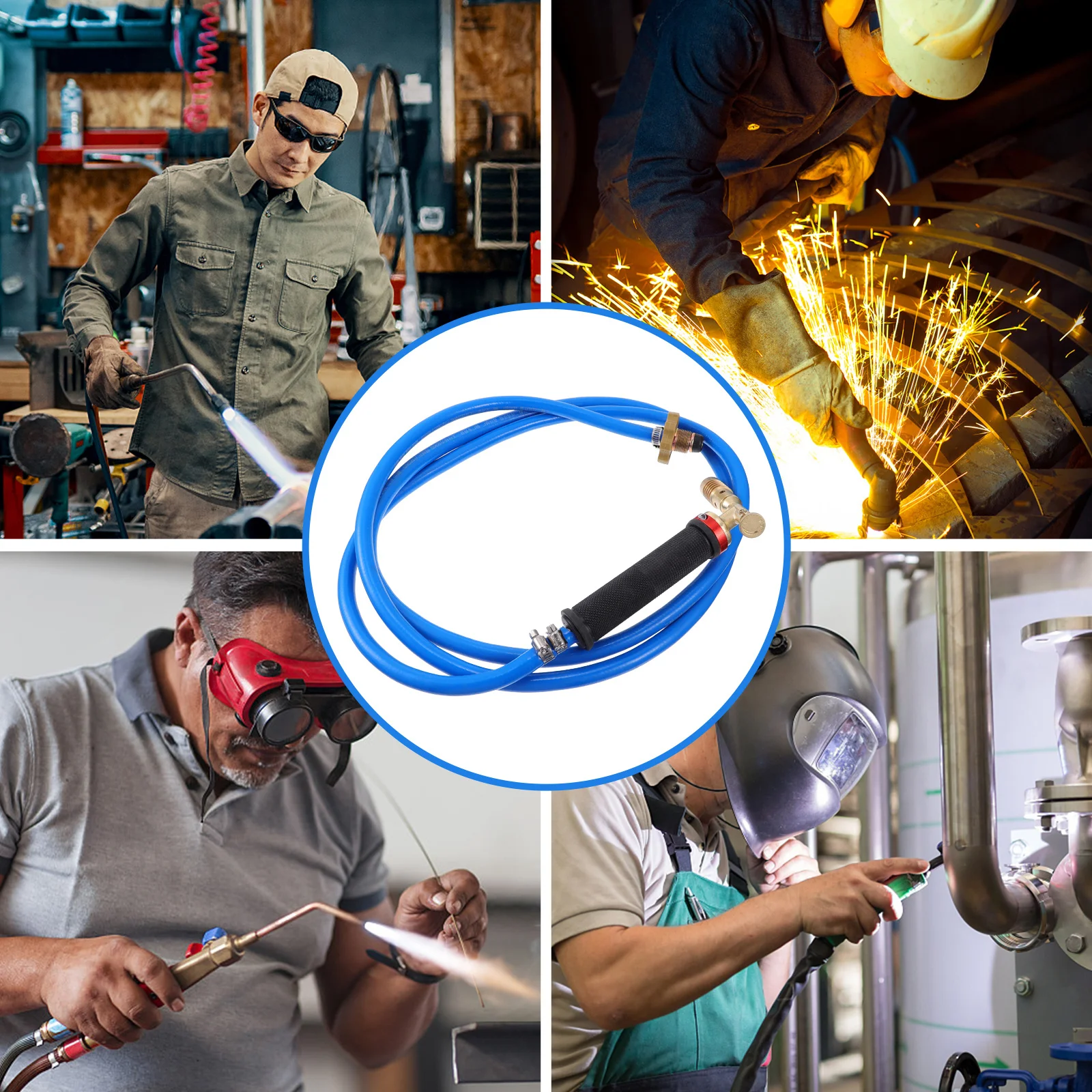 Micro Propaan Gas Torch 2m Pijp Gemakkelijk te bedienen Verstelbare Vlam Precisie Soldeergereedschap Kit Micro Propaan Fakkel