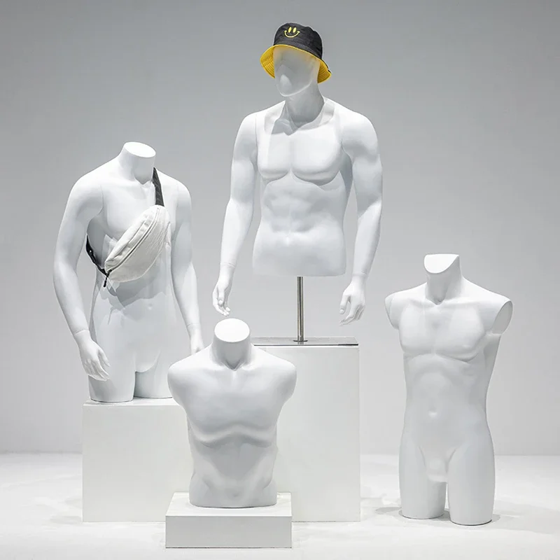 

Модные мужские манекены на половину тела, реквизит, мужской стол, манекены, полка, искусственный корпус, магазин одежды, витрина, стенд, металлическое основание