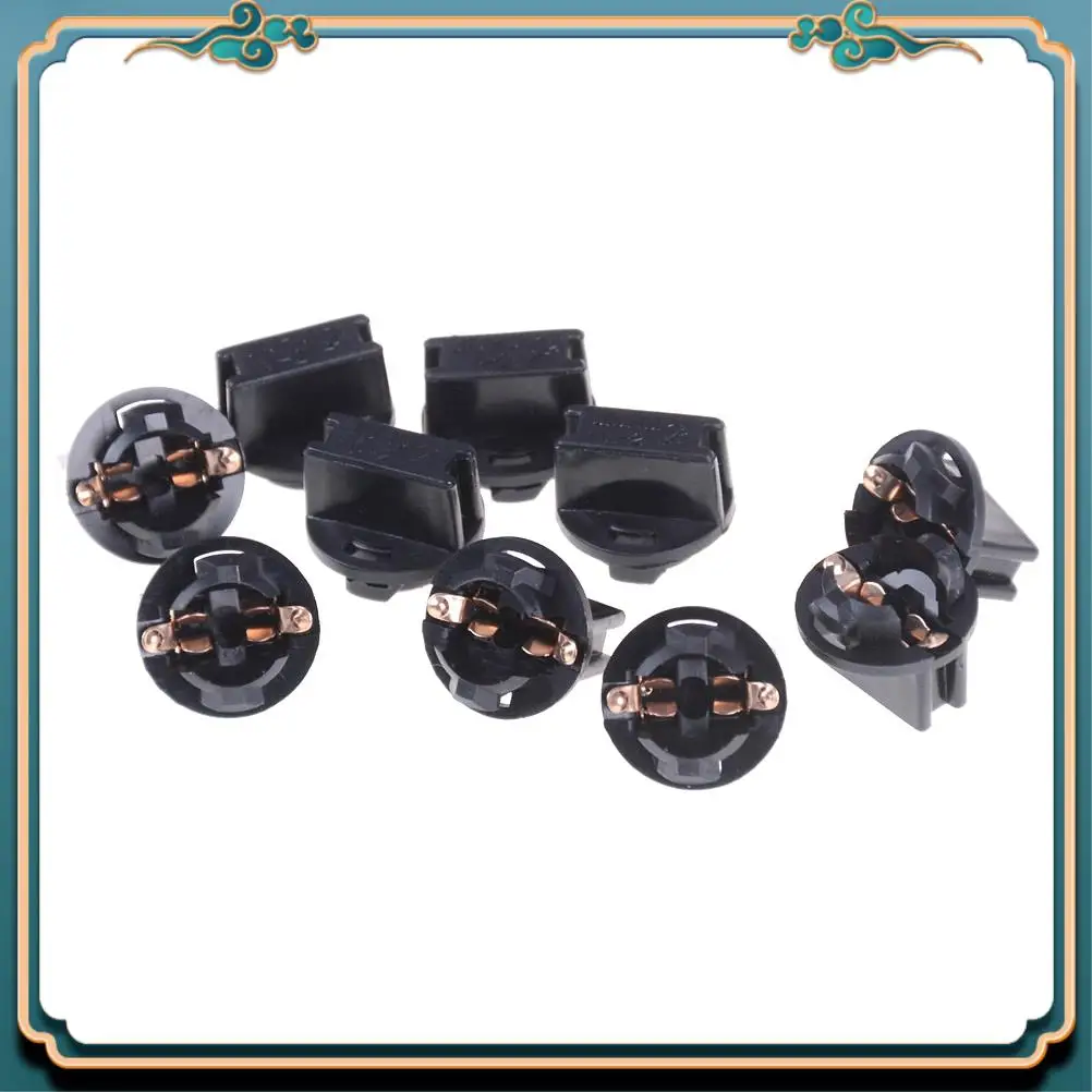A54P-10 Pieces T10 Socket Dashboard Instrument Panel Socket T10 W5W 168 192 194 Twist Lock Wedge Bases Lamp Dash Bulb Plug