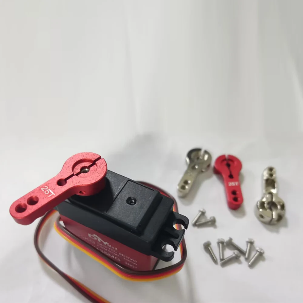 1PCS/2PCS/4PCS 25T Standard Metal Servo Arm Aluminum Horn Arm Servos Parts 25T Metal Remote Control Servos Arm Parts Red/Silver