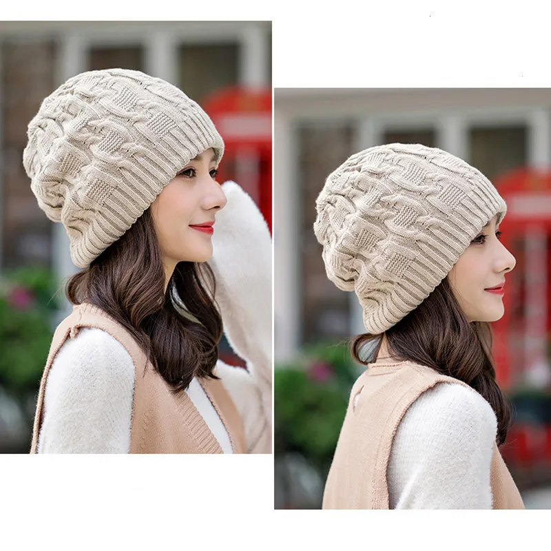 Ladies Men Unisex Knitted Winter Oversized Slouch Beanie Hat Wrap Cap Skateboard