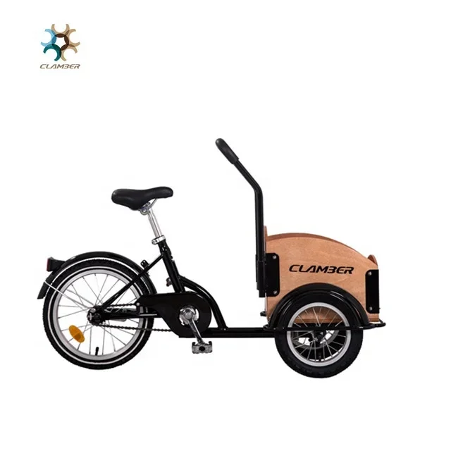 Mini Cargo Bike with Ball Pedal Load 150KG Tires 12''/16'' 3 Wheel Reverse Tricycle for Kids Pets Customized