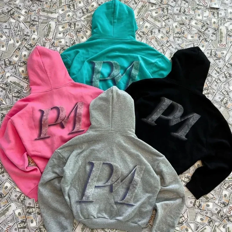 Novo moletom com capuz unissex Y2K com estampa personalizada, estilo de rua, inverno ao ar livre casual de manga comprida com capuz