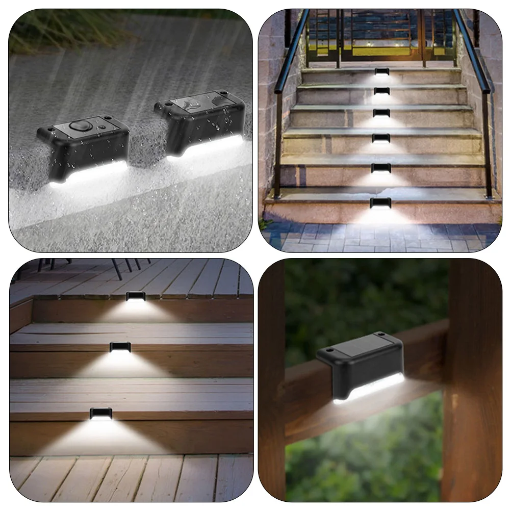 

5pcs Solar Fence Lights LED Deck Lamps Waterproof Garden Yard Outdoor Step Corridor PVC Solar Lamp Auto On Off Durable
