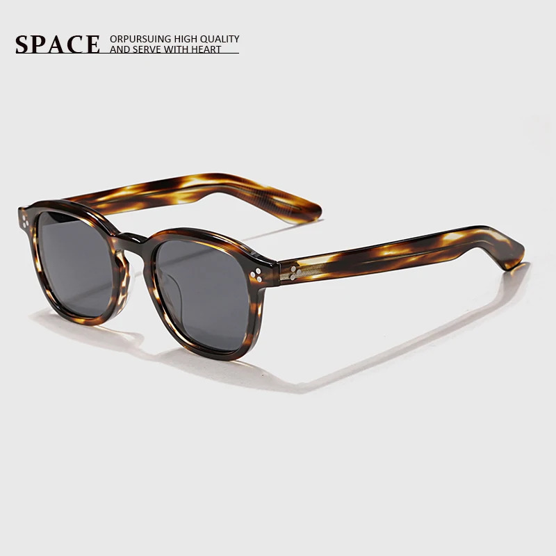 SMOZO new tortoiseshell round frame sunglasses ladies street photo men UV400 riding eye protection sunglasses can be carved