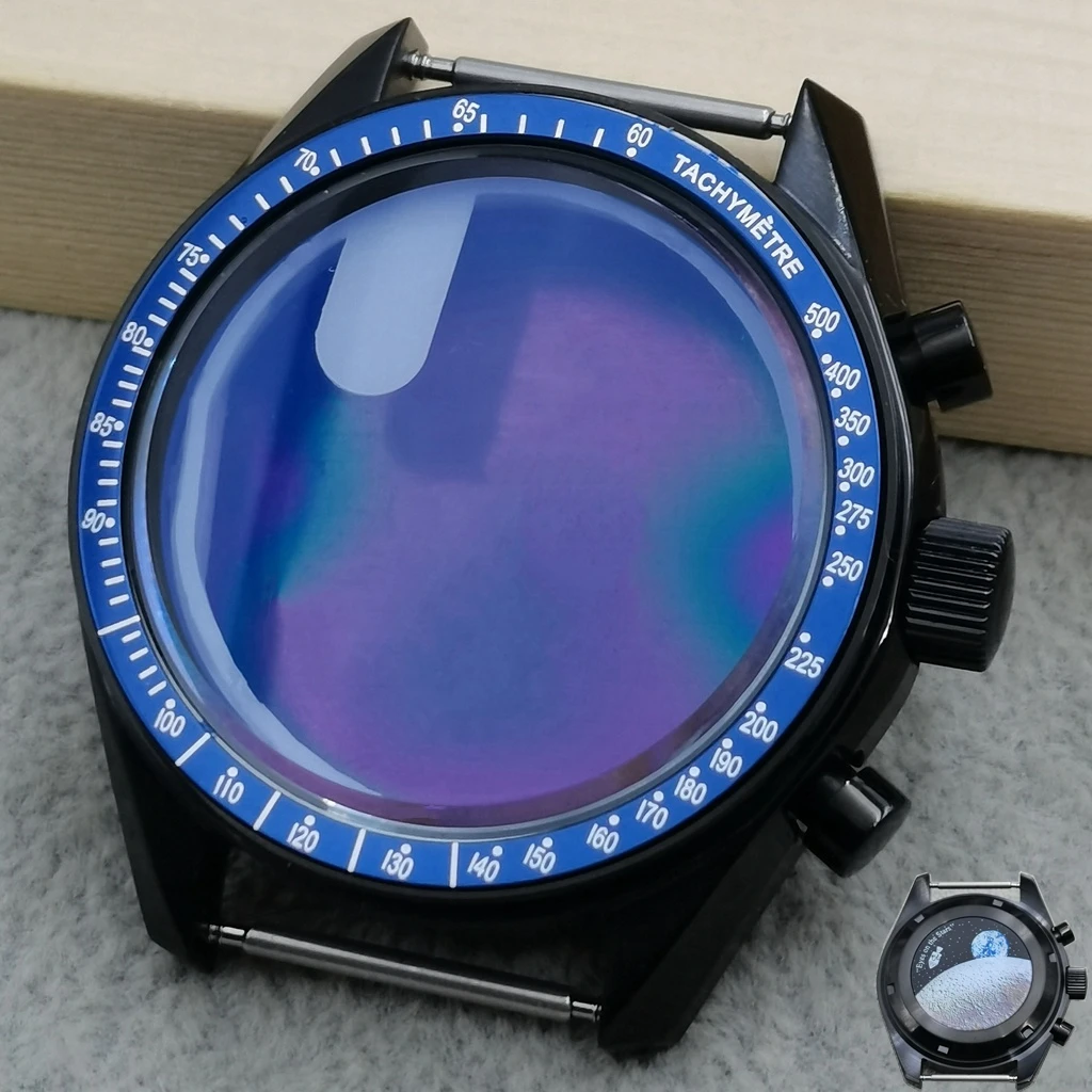 High Quality VK63 case 39.7mm moonswatch metal case chronograph case bezel,VK63 Fashion Business watch sealed back moon watch